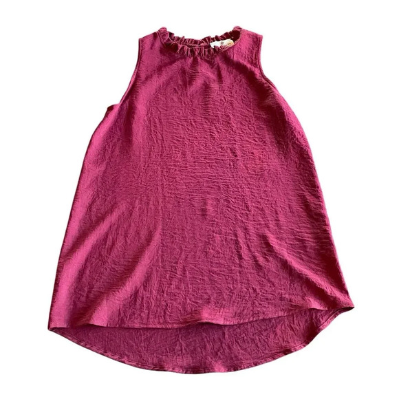2‎ Bundle Betsy Boutique Keyhole Cinched Neck Tank Burgundy & Cognac Career Sz S - Picture 2 of 15